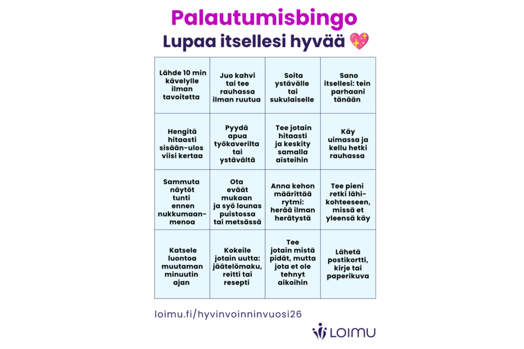palautumisbingo